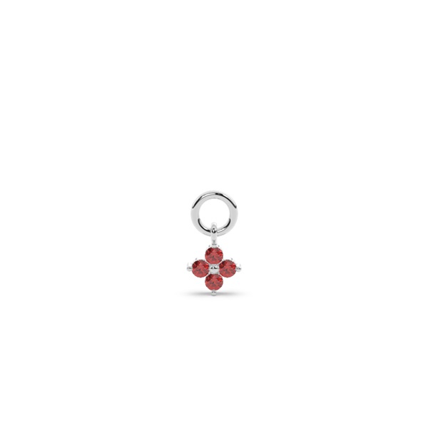 Garnet Cluster Hoop Earring Charm