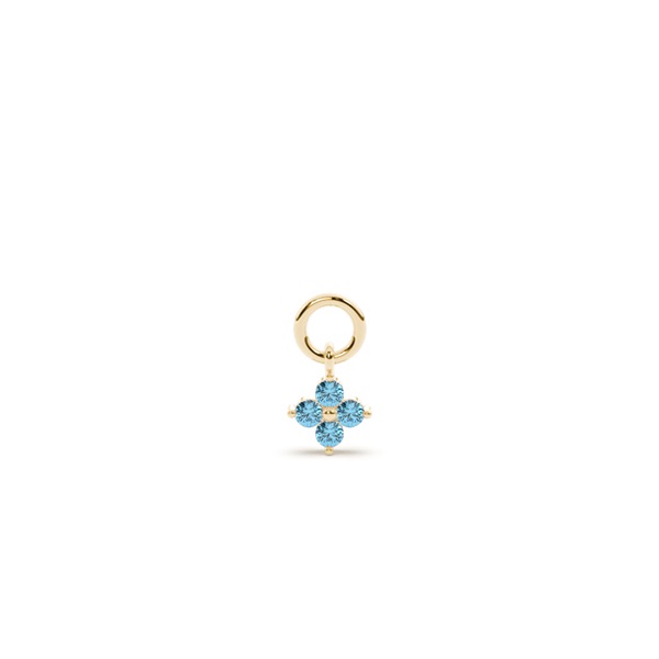 Aquamarine Cluster Hoop Earring Charm