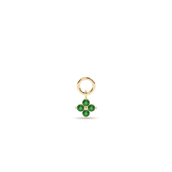 Emerald Cluster Hoop Earring Charm