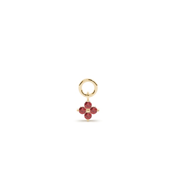 Garnet Cluster Hoop Earring Charm