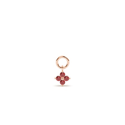 Garnet Cluster Hoop Earring Charm