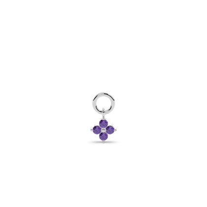 Amethyst Cluster Hoop Earring Charm