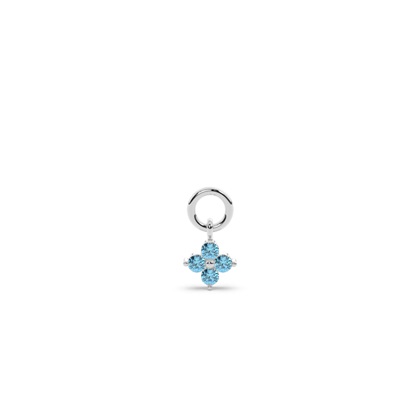 Aquamarine Cluster Hoop Earring Charm