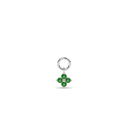 Emerald Cluster Hoop Earring Charm