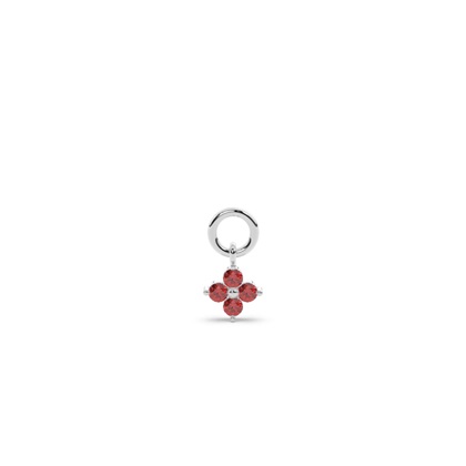 Garnet Cluster Hoop Earring Charm