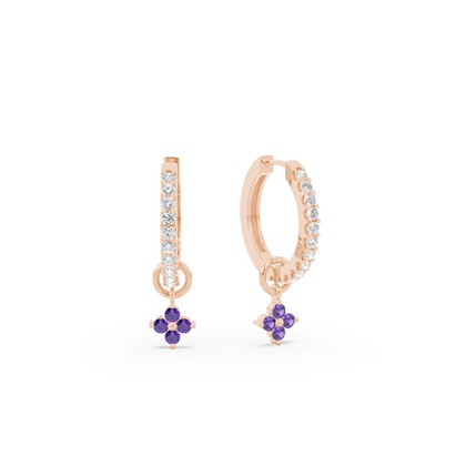 Amethyst Cluster Creolen Ohrring Anhänger