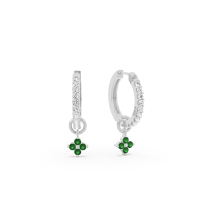 Smaragd Cluster Creolen Ohrring Anhänger