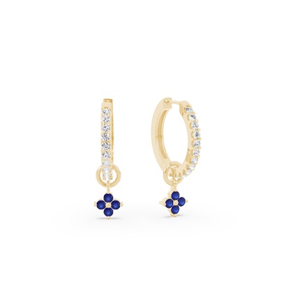 Sapphire Cluster Creolen Ohrring Anhänger