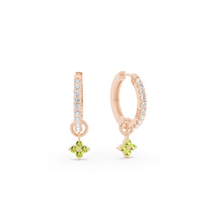 Peridot Cluster Hoop Earring Charm