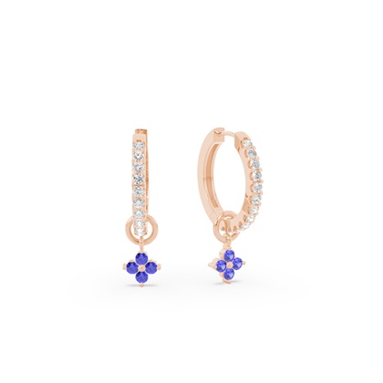 Tanzanite Cluster Hoop Earring Charm