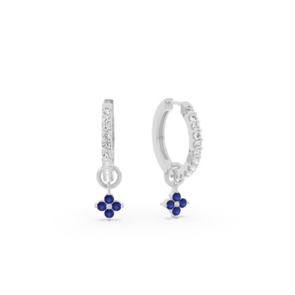 Sapphire Cluster Hoop Earring Charm