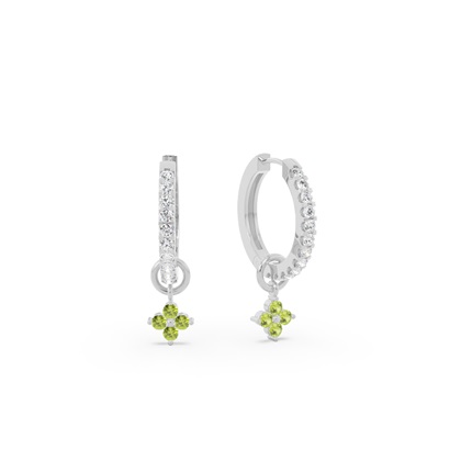 Peridot Cluster Hoop Earring Charm