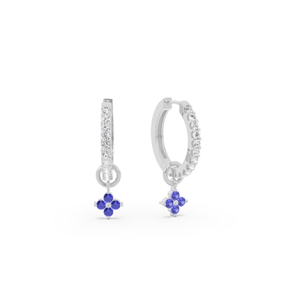 Tanzanite Cluster Hoop Earring Charm