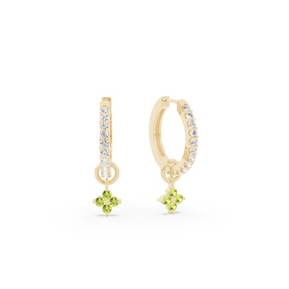 Peridot Cluster Hoop Earring Charm
