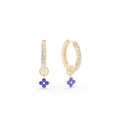 Tanzanite Cluster Hoop Earring Charm