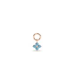 Aquamarine Cluster Hoop Earrings Charm