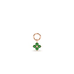 Emerald Cluster Hoop Earrings Charm