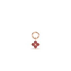 Garnet Cluster Hoop Earrings Charm