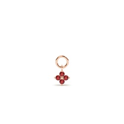 Ruby Cluster Hoop Earrings Charm