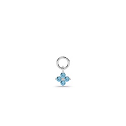 Aquamarine Cluster Hoop Earrings Charm