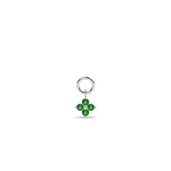 Emerald Cluster Hoop Earrings Charm
