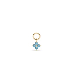 Aquamarine Cluster Hoop Earrings Charm