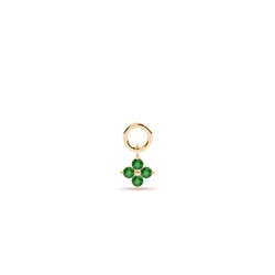 Emerald Cluster Hoop Earrings Charm