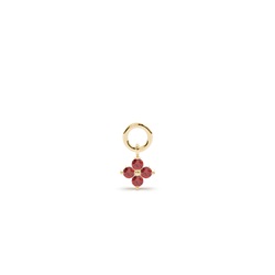 Garnet Cluster Hoop Earrings Charm