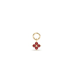 Ruby Cluster Hoop Earrings Charm