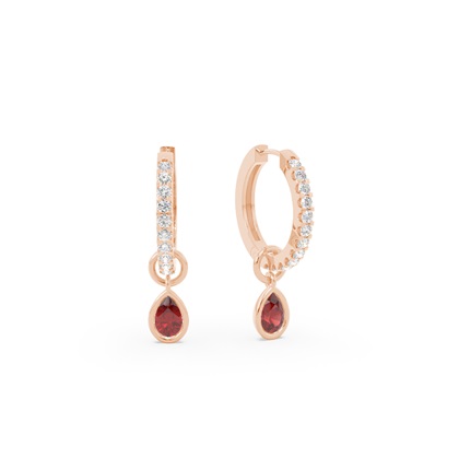 Tropfenform Garnet Creolen Ohrring Anhänger