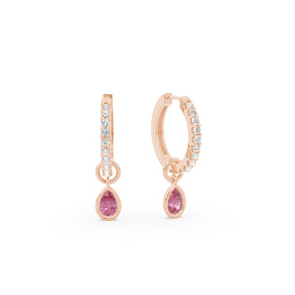 Tropfenform Tourmalin Creolen Ohrring Anhänger