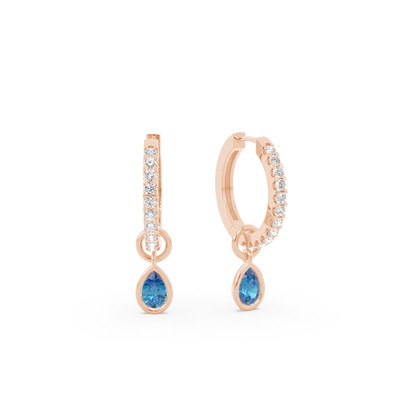 Tropfenform Topaz Creolen Ohrring Anhänger