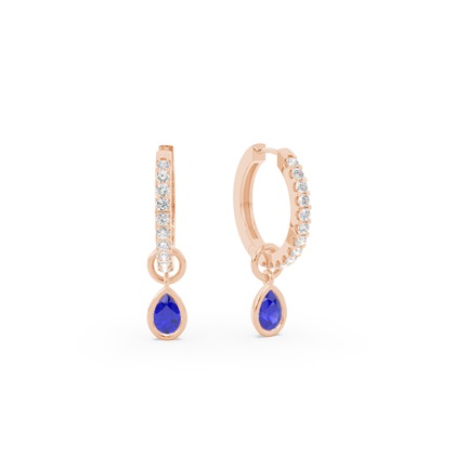 Tropfenform Tanzanit Creolen Ohrring Anhänger