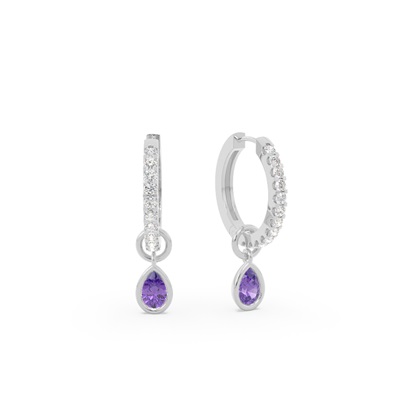 Tropfenform Amethyst Creolen Ohrring Anhänger