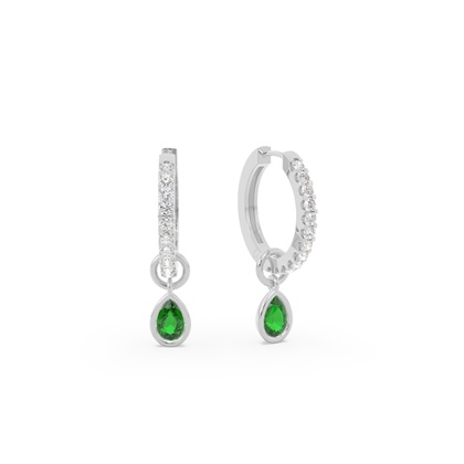 Tropfenform Smaragd Creolen Ohrring Anhänger