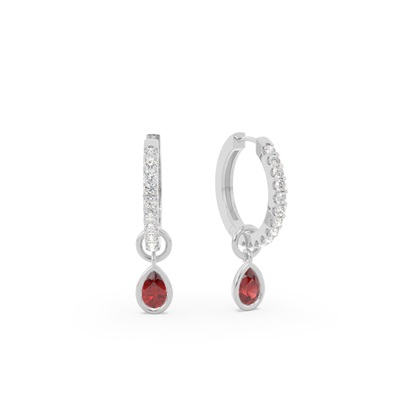 Tropfenform Garnet Creolen Ohrring Anhänger