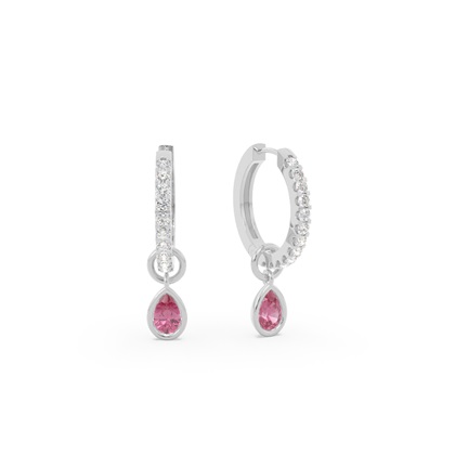 Tropfenform Tourmalin Creolen Ohrring Anhänger