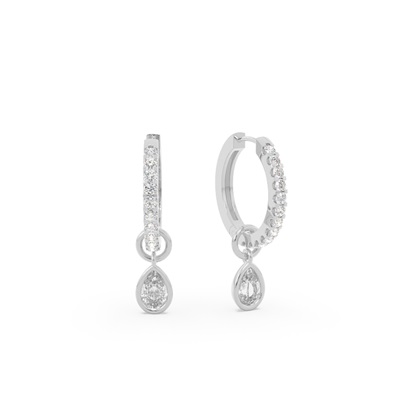 Tropfenform Topaz Creolen Ohrring Anhänger