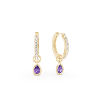 Tropfenform Amethyst Creolen Ohrring Anhänger