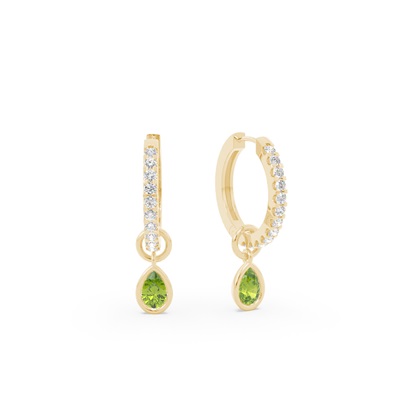 Tropfenform Peridot Creolen Ohrring Anhänger