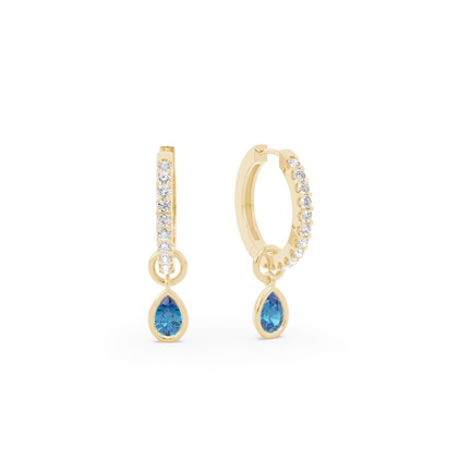 Tropfenform Topaz Creolen Ohrring Anhänger