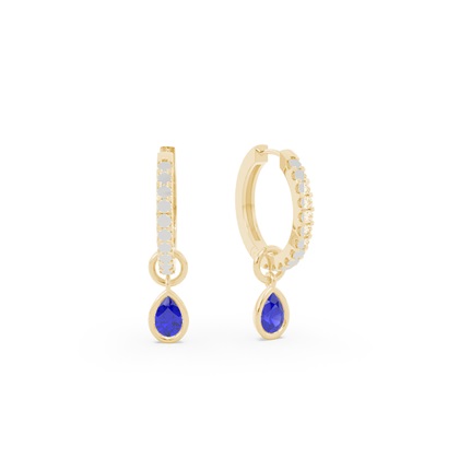 Tropfenform Tanzanit Creolen Ohrring Anhänger