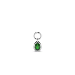 Charm per orecchini a cerchio di smeraldo a forma di pera