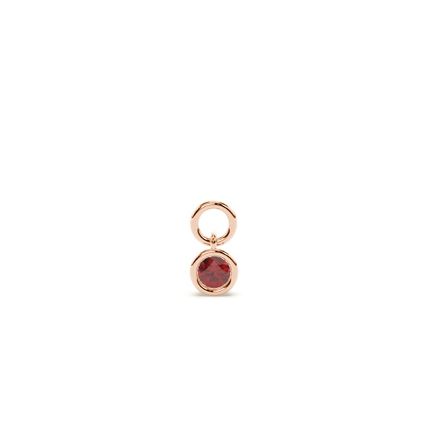 Garnet Hoop Earring Charm