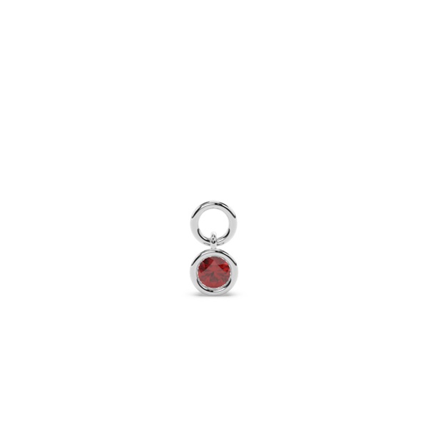 Garnet Hoop Earring Charm