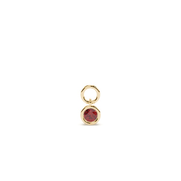 Garnet Hoop Earring Charm