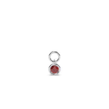 Garnet Hoop Earring Charm