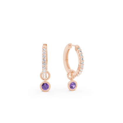 Tropfenform Amethyst Creolen Ohrring Anhänger