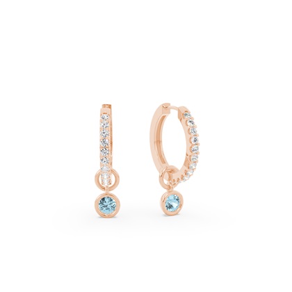 Tropfenform Aquamarin Creolen Ohrring Anhänger