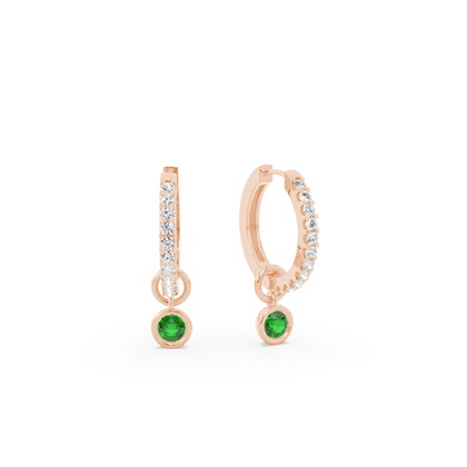 Tropfenform Smaragd Creolen Ohrring Anhänger